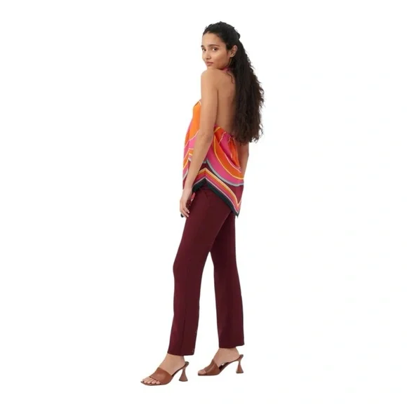 Trina Turk Marine Vibrant Halter Top with Scarf Tie Size XXL